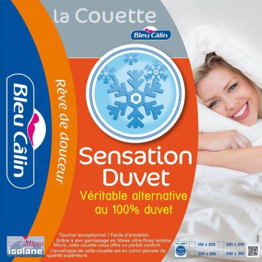 Couette sensation duvet 220x240 pour lit 140cm