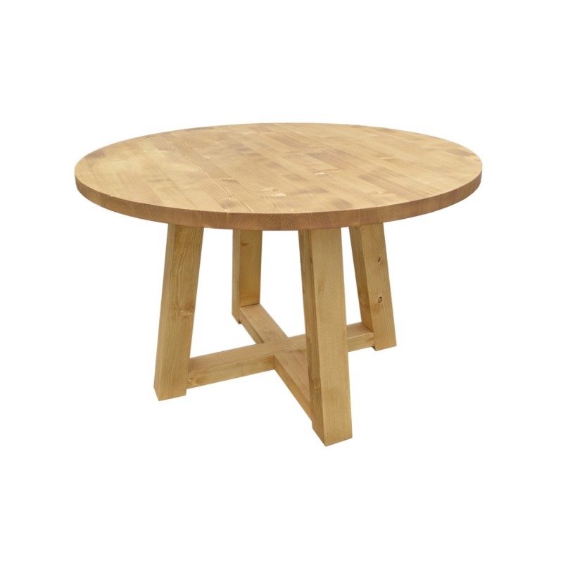 Table repas ronde Ø120 2 pieds U en croix