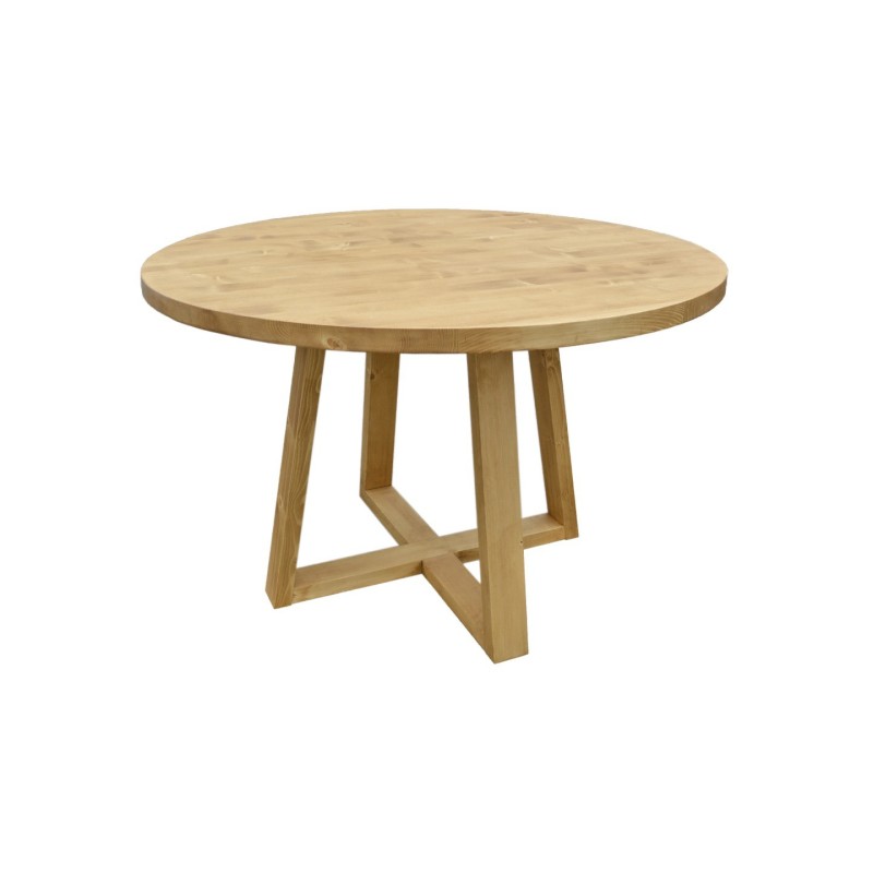 Table repas ronde Ø120 2 pieds U en croix