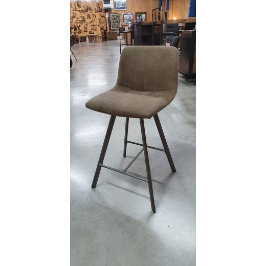 TABOURET DE BAR RAYÉ TAUPE