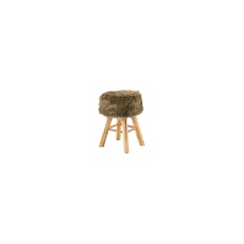 Tabouret rond marron