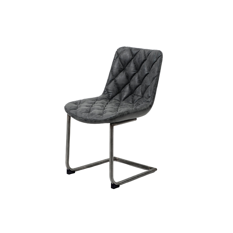 Chaise grille PU noir