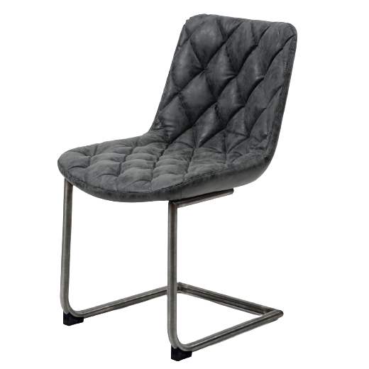 Chaise grille PU noir