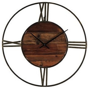 Horloge murale vieux bois 70cm