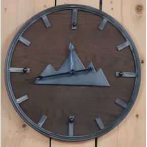 Horloge murale 45cm montagne en relief