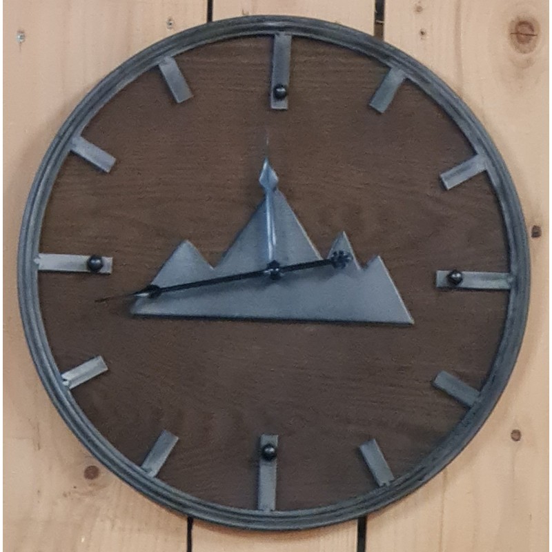 Horloge murale 45cm montagne en relief