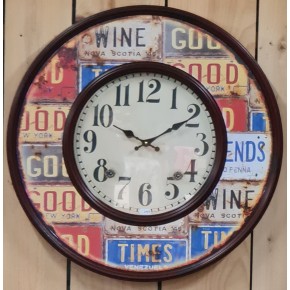 Horloge murale métal et verre 60cm