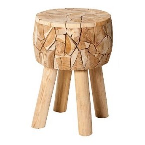 Tabouret teck rond