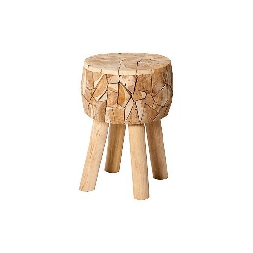 Tabouret teck rond