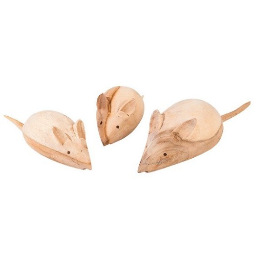 Souris bois - set de 3