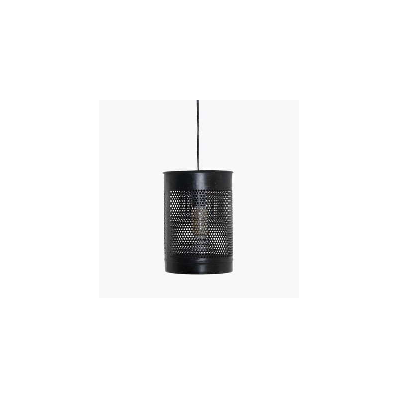 Lampe corbeille fer noir