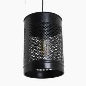 Lampe corbeille fer noir