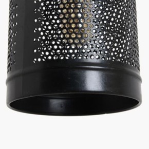 Lampe corbeille fer noir