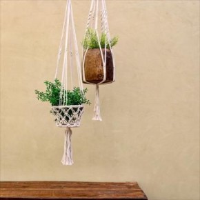 Porte plante en macramé