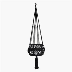 Porte plante en macramé noir XL