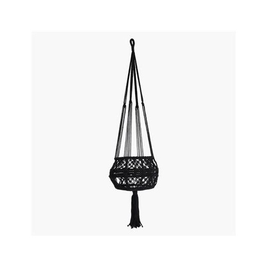 Porte plante en macramé noir XL