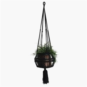 Porte plante en macramé noir XL