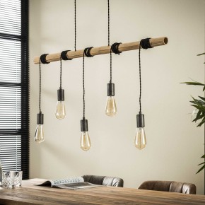 Luminaire 5L suspendu bambou