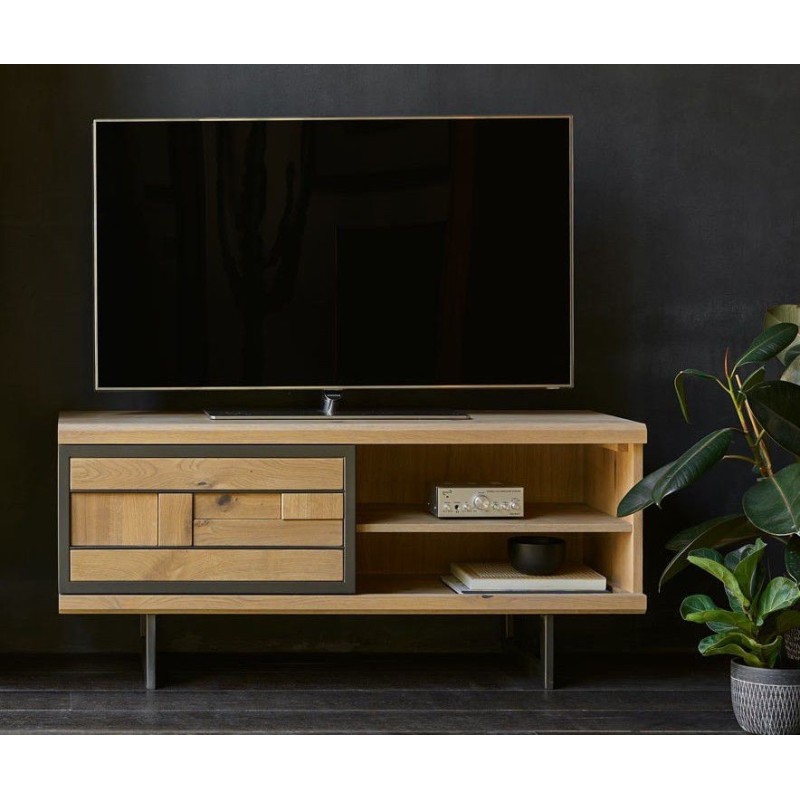 Meuble TV 120cm Prima chêne massif