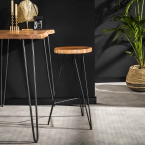 Tabouret de bar tronc acacia