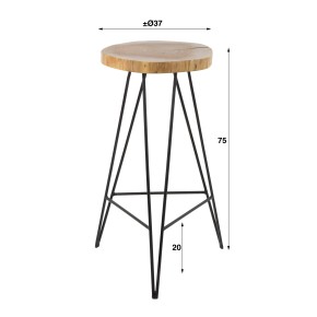 Tabouret de bar tronc acacia