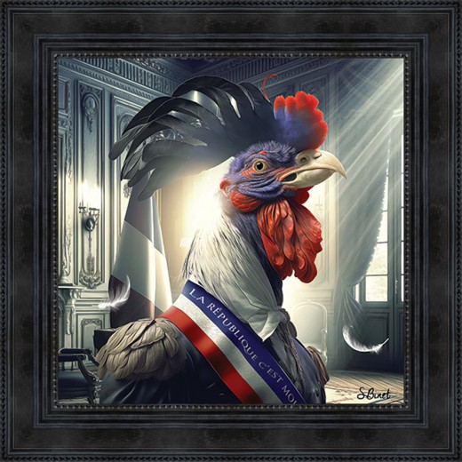 Tableau "Coq président" 40x40