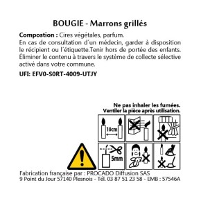 Bougie Noël 180g Marrons Grillés