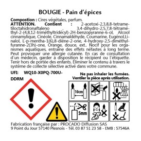 Bougie Noël 180g Pain d'Épices