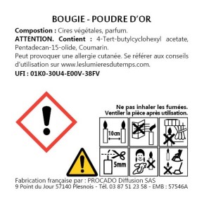 Bougie Lisboa 1kg Poudre d'Or