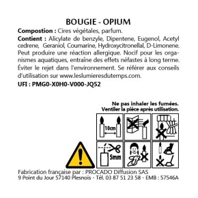 Bougie Facette Noire 220g Opium