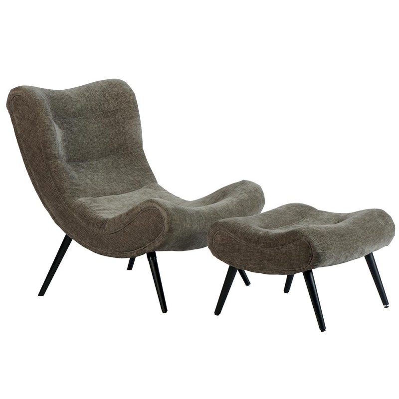 Fauteuil avec pouf CASPE