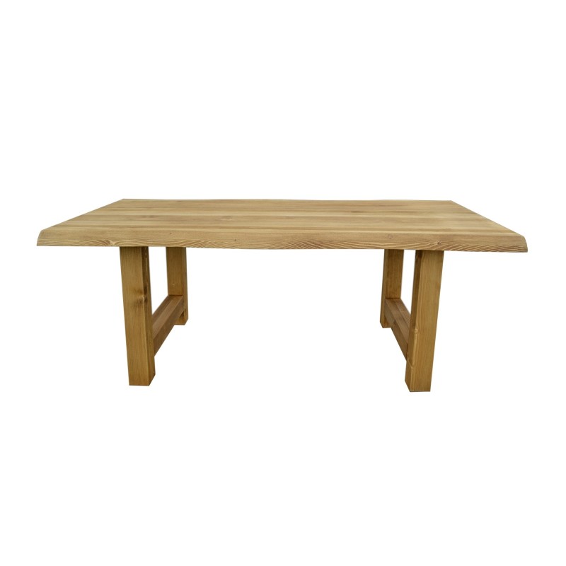 Table repas 200cm avec plateau en forme de tronc