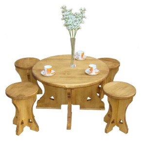 Table basse + tabourets Chamonix