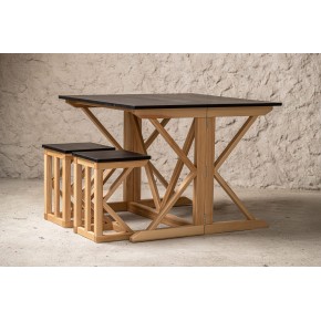 Table extensible "K" frêne massif