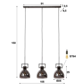 Suspension 3L industry chromed glass