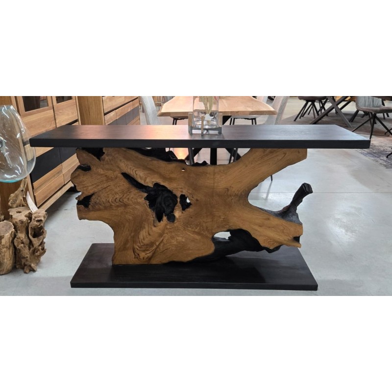 Console Natura 150cm naturel - noir