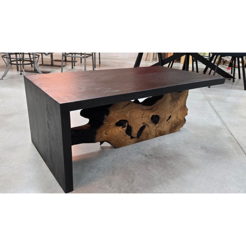 Table basse Natura 110cm naturel - noir