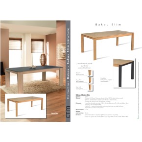 Table Bakou slim 180cm + allonges